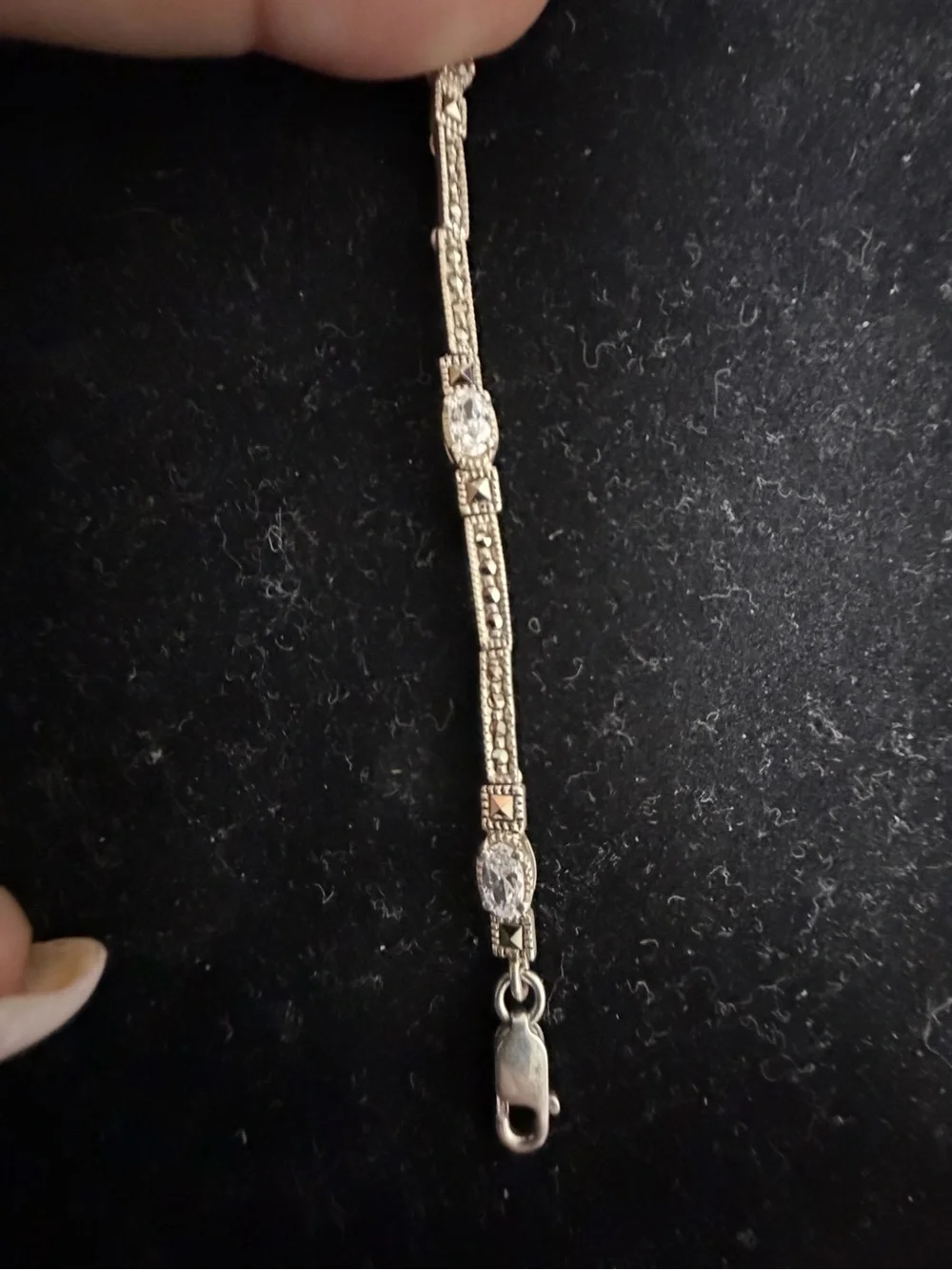 Judith Jack 925 Sterling silver marcasites and crystal bracelet